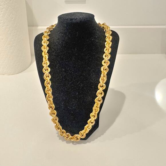 Vintage Givenchy Gold Plated Chunky Thick Gold Plated Necklace 24” Long One Size - Picture 11 of 13